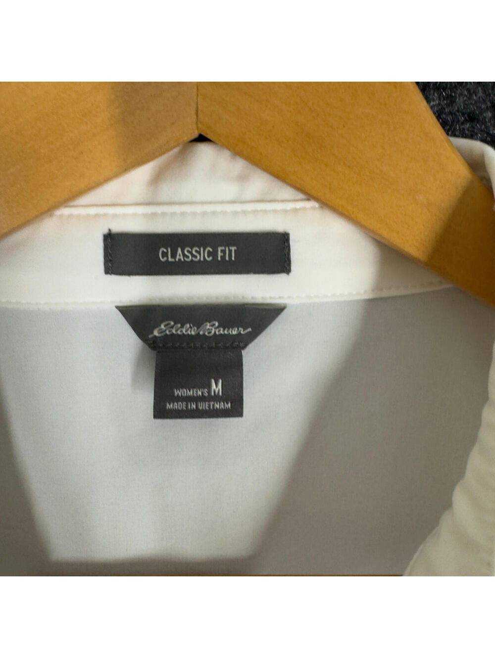 Eddie Bauer Shirt Women M Medium White Button Up Collared Long Sleeve Pockets - Picture 5 of 7